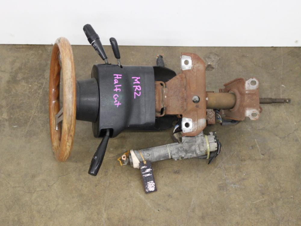 JDM 98 MR2 STEERING WHEEL & COLUMN BAR W/IGNITION CYLINDER : Image 1