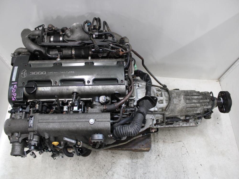 JDM TOYOTA 2JZ-GTE 3.0L TWIN TURBO NON VVTI ENGINE WITH A/T + WIRING & ECU: Image 2