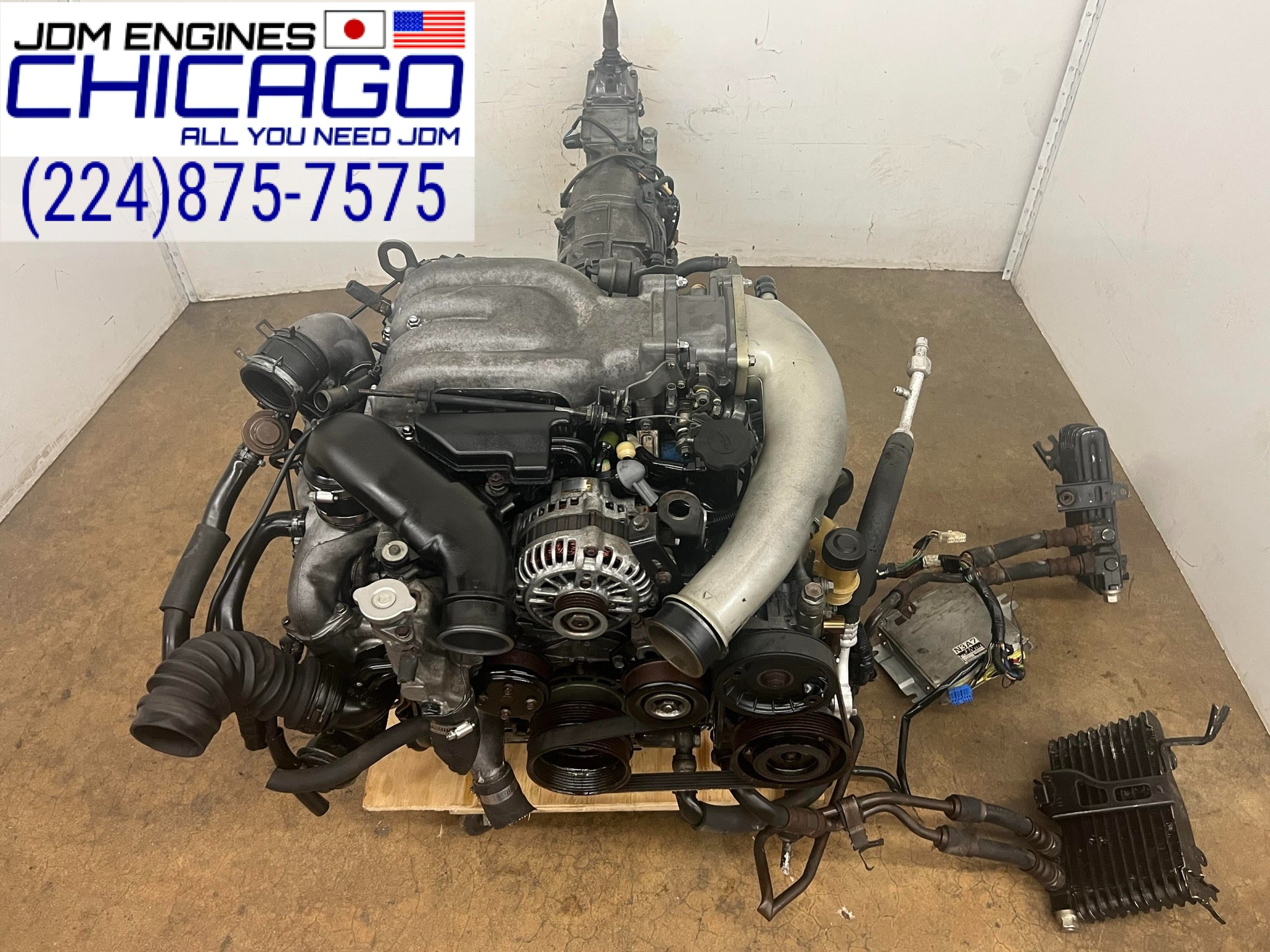 JDM 1996-1998 MAZDA RX-7 13B TWIN TURBO 1.3L ROTARY ENGINE 5SPEED MANUAL TRANSMISSION WIRING&ECU COMPLETE SWAP
