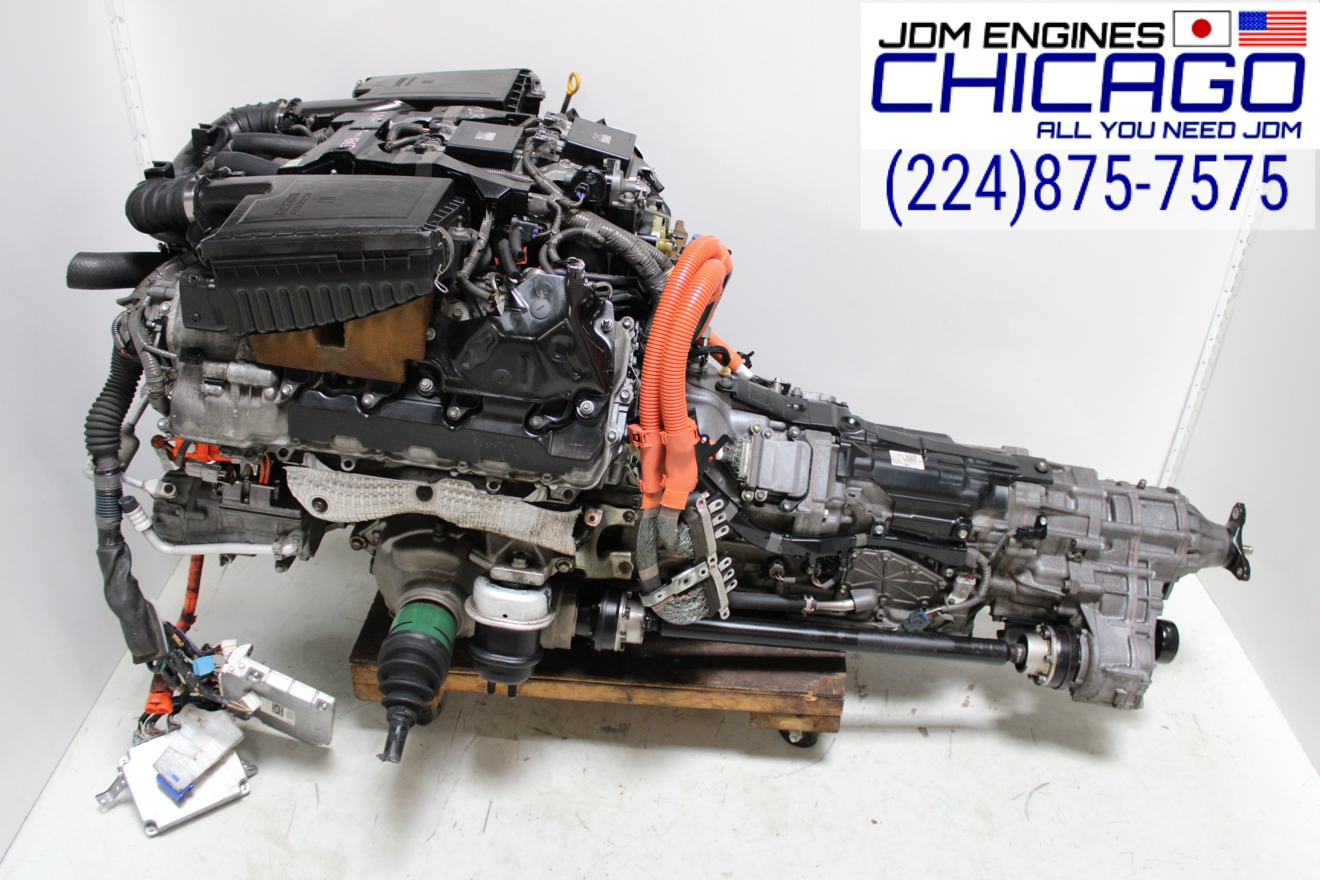 JDM 2007-2017 LEXUS LS600H HYBRID 2UR-FSE AWD V8 5.0 GASOLINE ENGINE +A/T WIRING&ECU